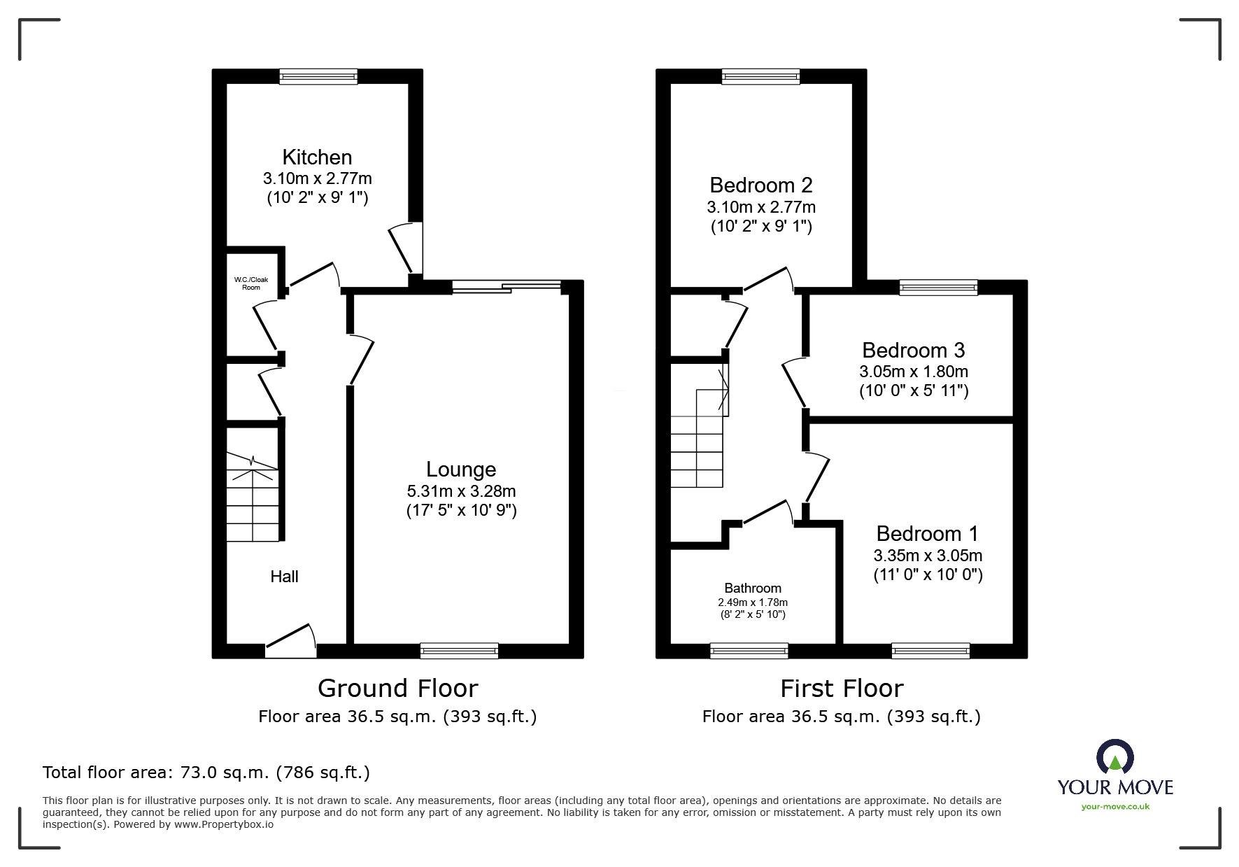 Floorplan of 3 bedroom Semi Detached House for sale, Fivefield Road, Keresley End, West Midlands, CV7