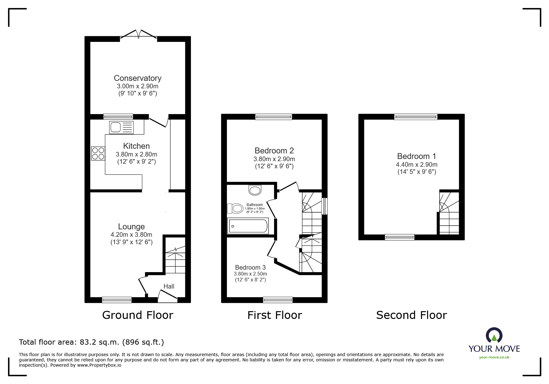 Floorplan of 3 bedroom House to rent, Waterside, Longford, Warwickshire, CV6