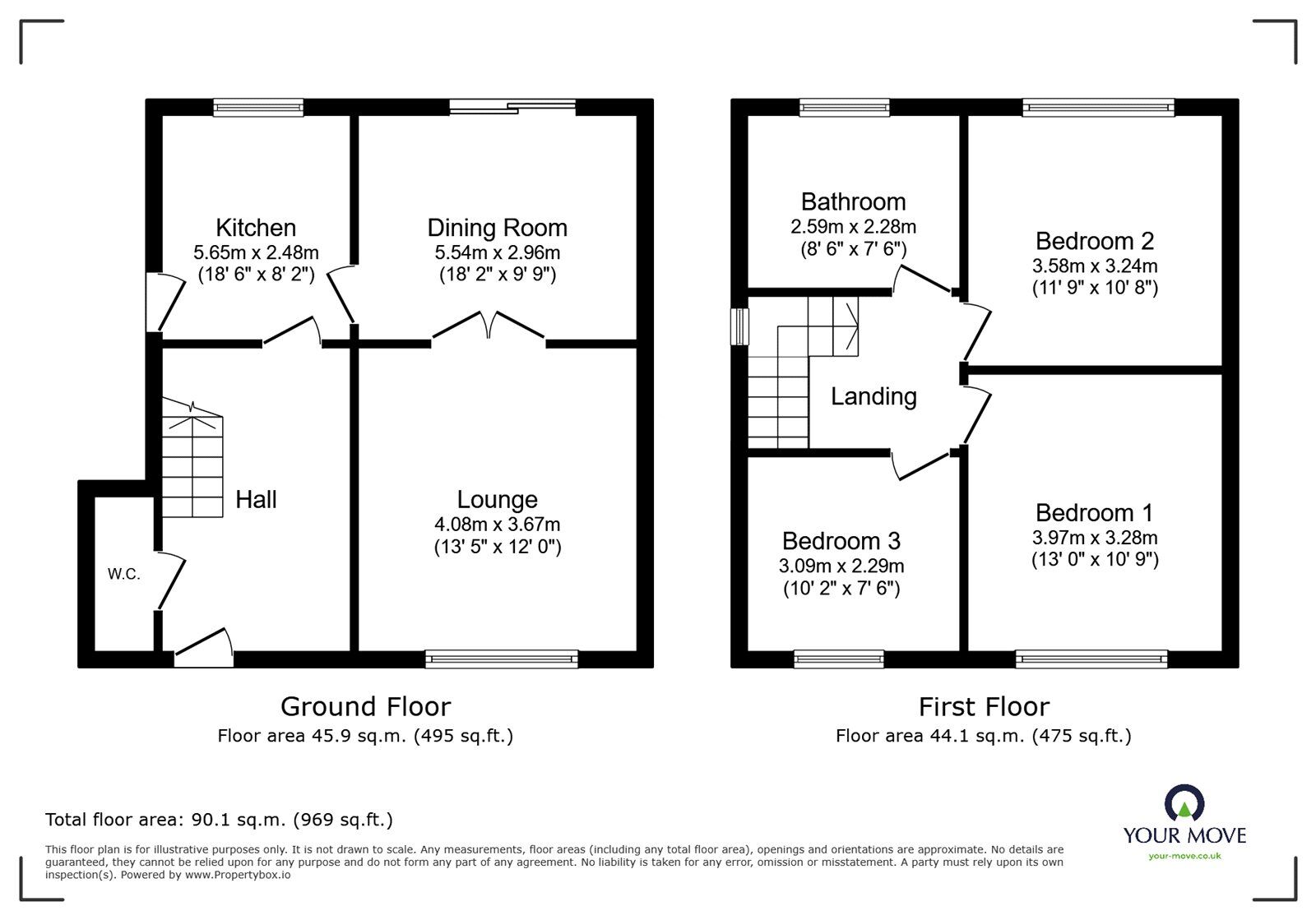 Floorplan of 3 bedroom Detached House for sale, All Saints Road, Bedworth, Warwickshire, CV12