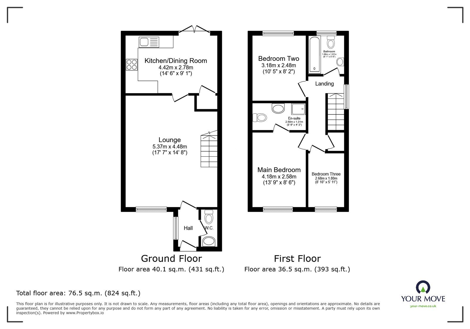 Floorplan of 3 bedroom Semi Detached House for sale, Corn Meadows, Bedworth, Warwickshire, CV12