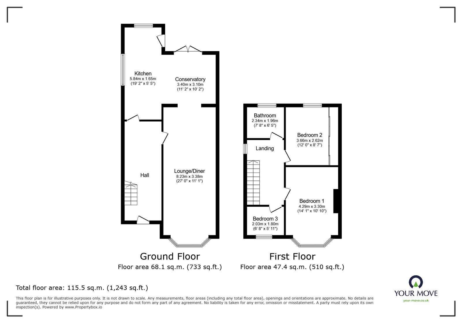 Floorplan of 3 bedroom Semi Detached House for sale, Wheelwright Lane, Ash Green, Warwickshire, CV7