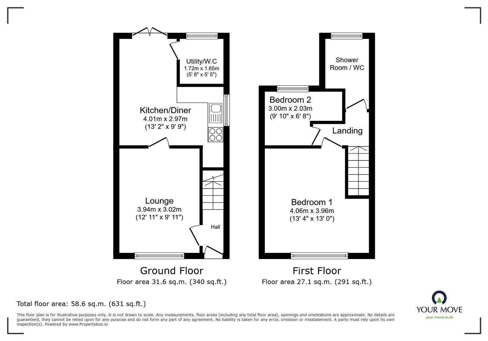 Floorplan of 2 bedroom Semi Detached House for sale, Regent Street, Bedworth, Warwickshire, CV12