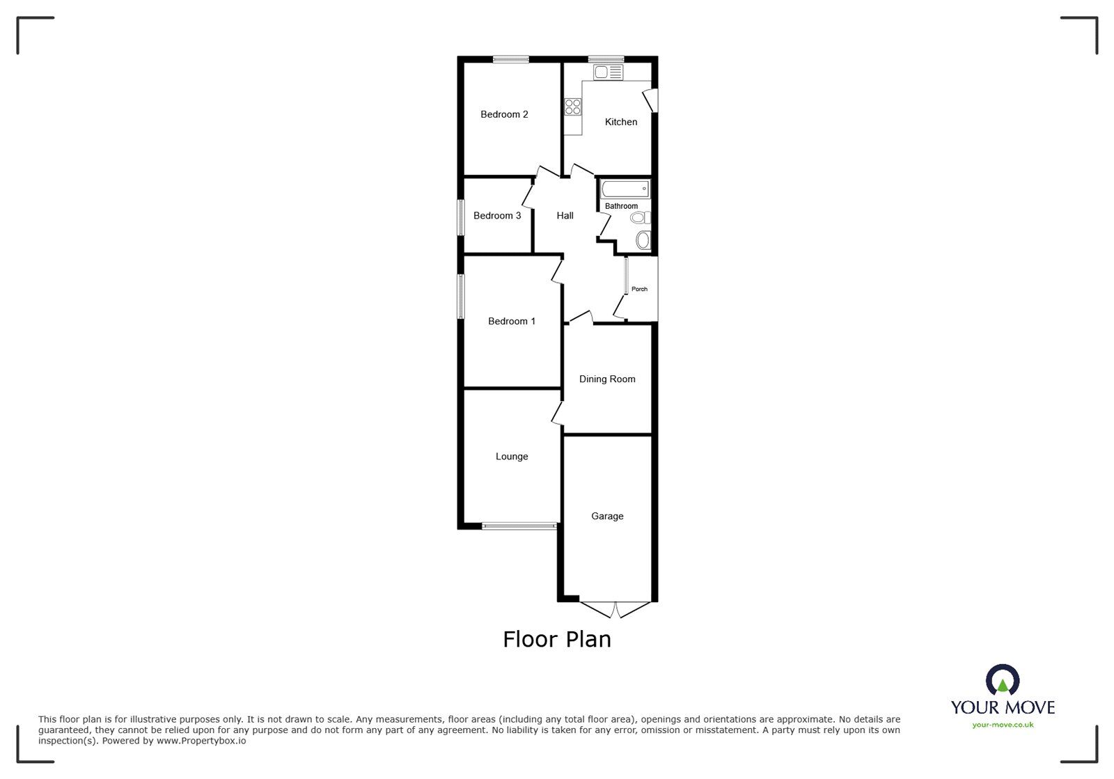 Floorplan of 3 bedroom Detached Bungalow for sale, Station Road, Arley, Warwickshire, CV7