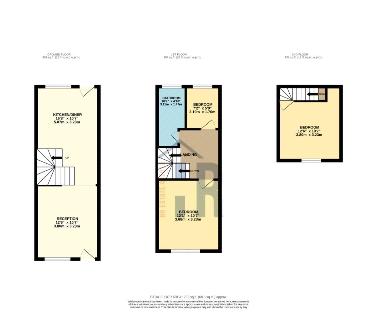 Floorplan of 3 bedroom Mid Terrace House to rent, Enfield Road, Coventry, West Midlands, CV2