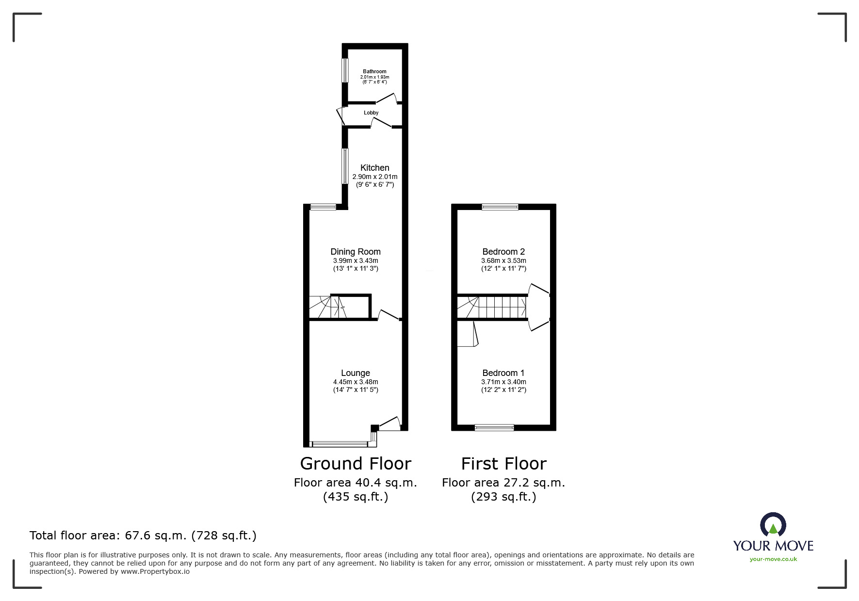 Floorplan of 2 bedroom Mid Terrace House for sale, Earl Street, Bedworth, Warwickshire, CV12