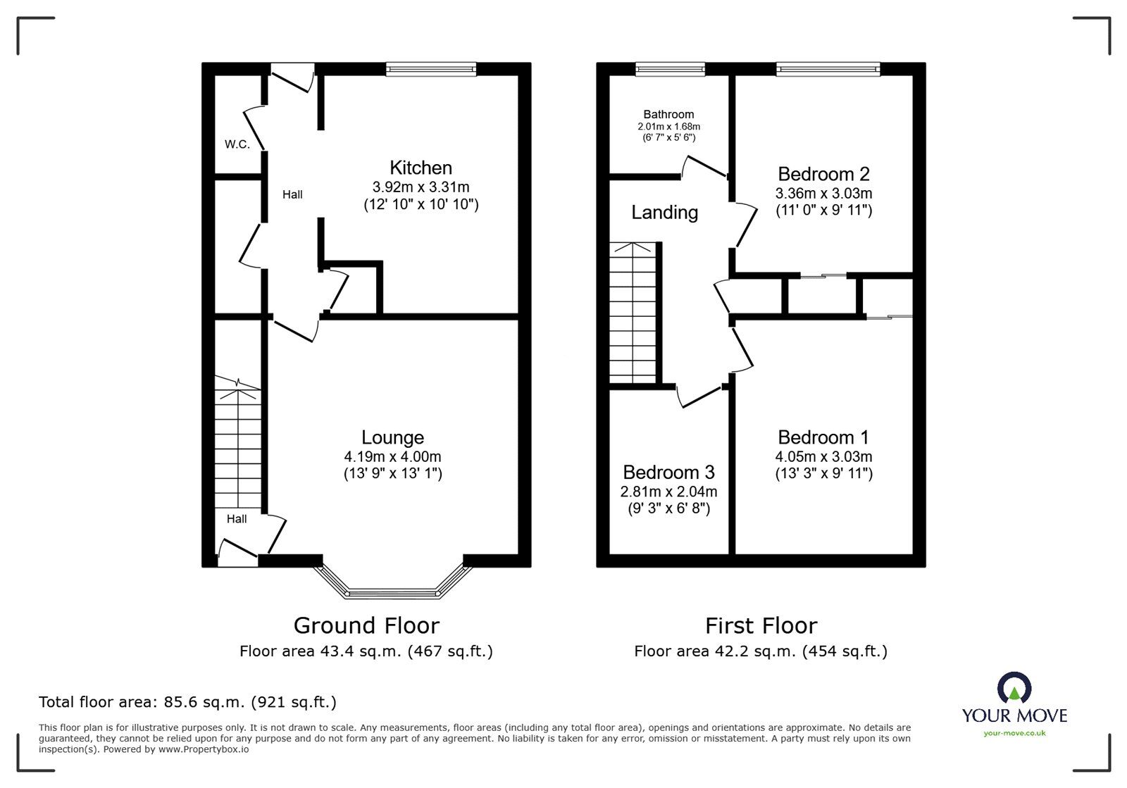 Floorplan of 3 bedroom Semi Detached House for sale, Acacia Crescent, Bedworth, Warwickshire, CV12