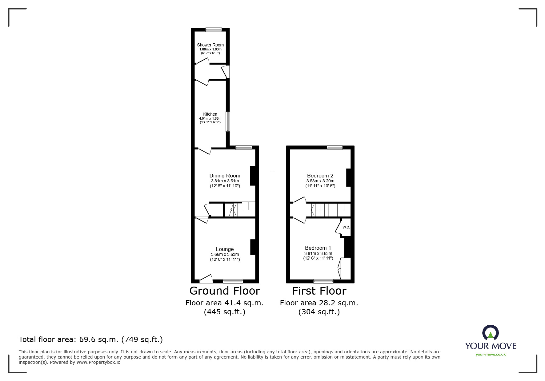 Floorplan of 2 bedroom Mid Terrace House for sale, Grindle Road, Longford, West Midlands, CV6