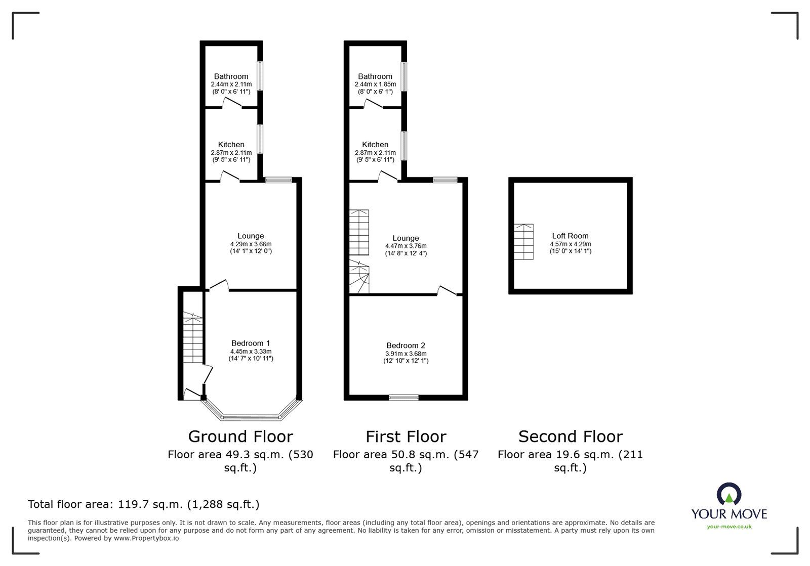 Floorplan of 2 bedroom Mid Terrace House for sale, Newtown Road, Bedworth, Warwickshire, CV12