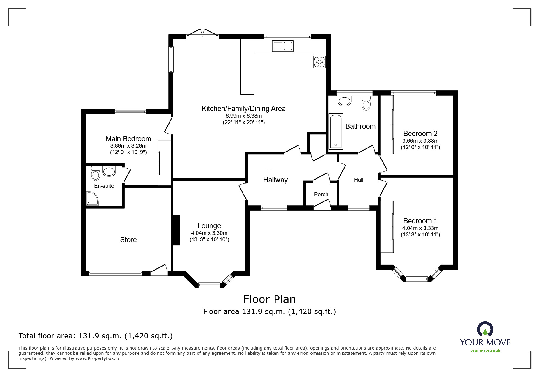 Floorplan of 3 bedroom Detached Bungalow for sale, Topps Heath, Bedworth, Warwickshire, CV12