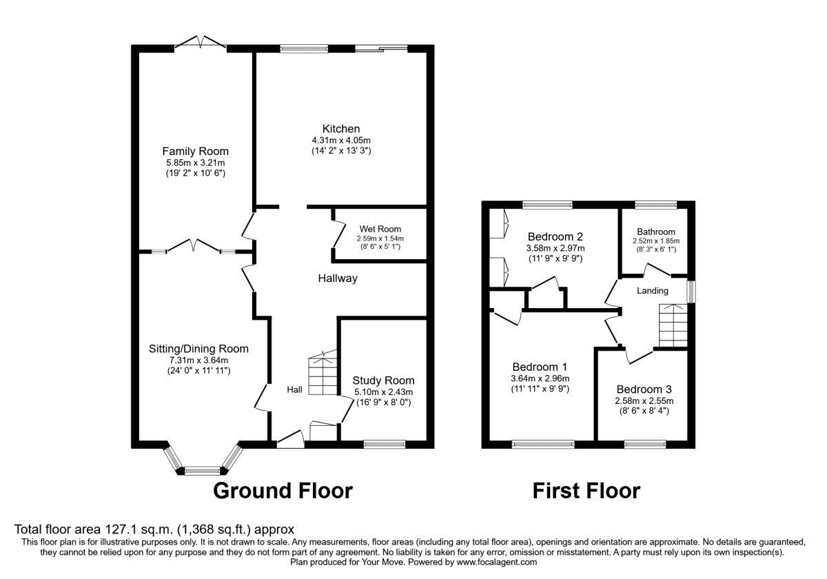 Floorplan of 4 bedroom Semi Detached House to rent, Robert Road, Exhall, Warwickshire, CV7