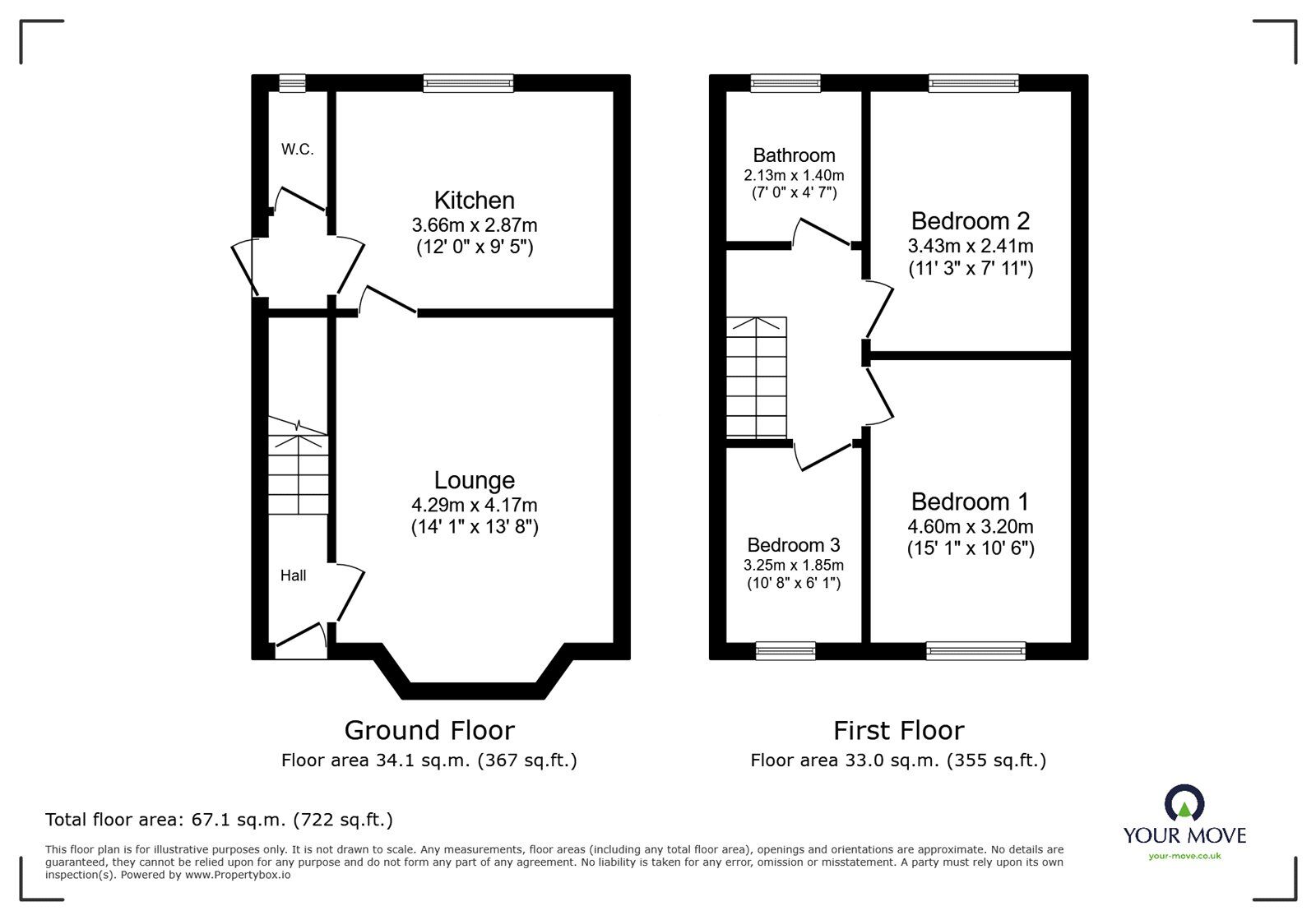 Floorplan of 3 bedroom Semi Detached House for sale, Topps Drive, Bedworth, Warwickshire, CV12