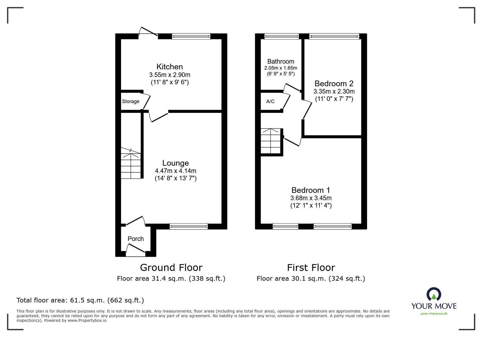 Floorplan of 2 bedroom Mid Terrace House for sale, Tarn Close, Bedworth, Warwickshire, CV12