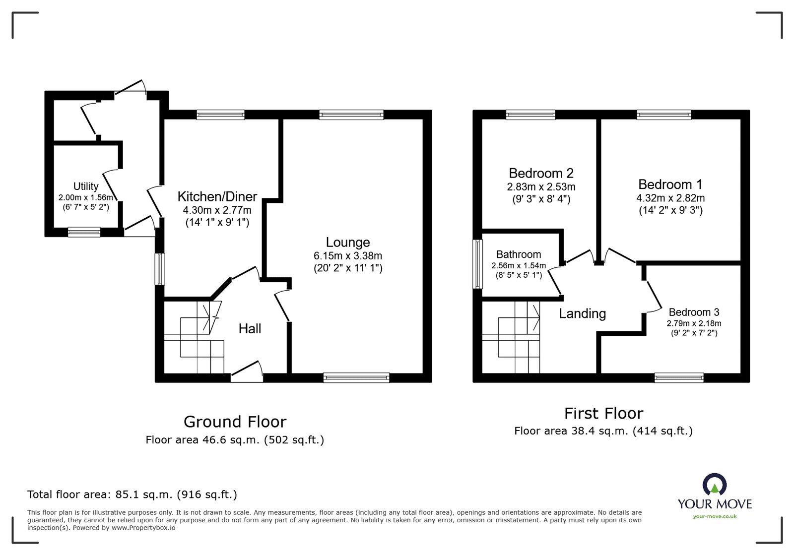 Floorplan of 3 bedroom Semi Detached House for sale, Jones Road, Exhall, Warwickshire, CV7
