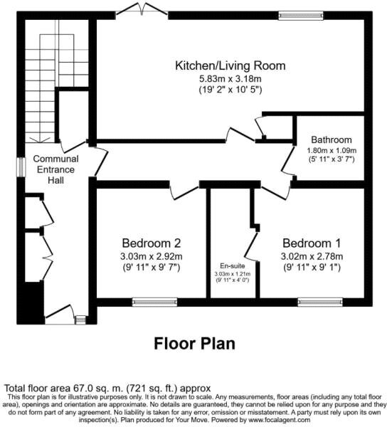 Floorplan of 2 bedroom  Flat for sale, Owens Road, Coventry, West Midlands, CV6