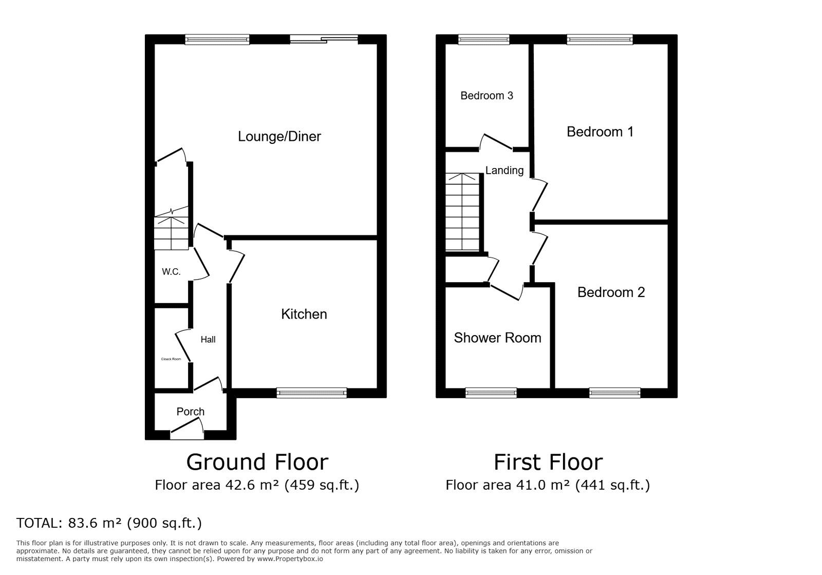 Floorplan of 3 bedroom End Terrace House for sale, John Knight Road, Bedworth, Warwickshire, CV12