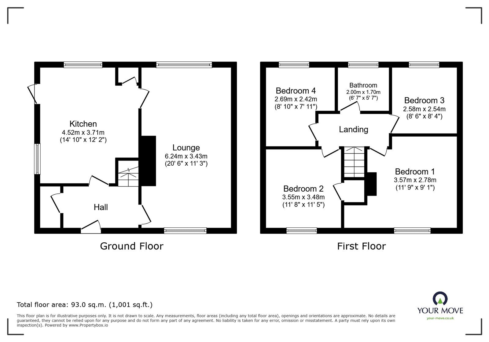 Floorplan of 4 bedroom Semi Detached House for sale, Newcomen Road, Bedworth, Warwickshire, CV12