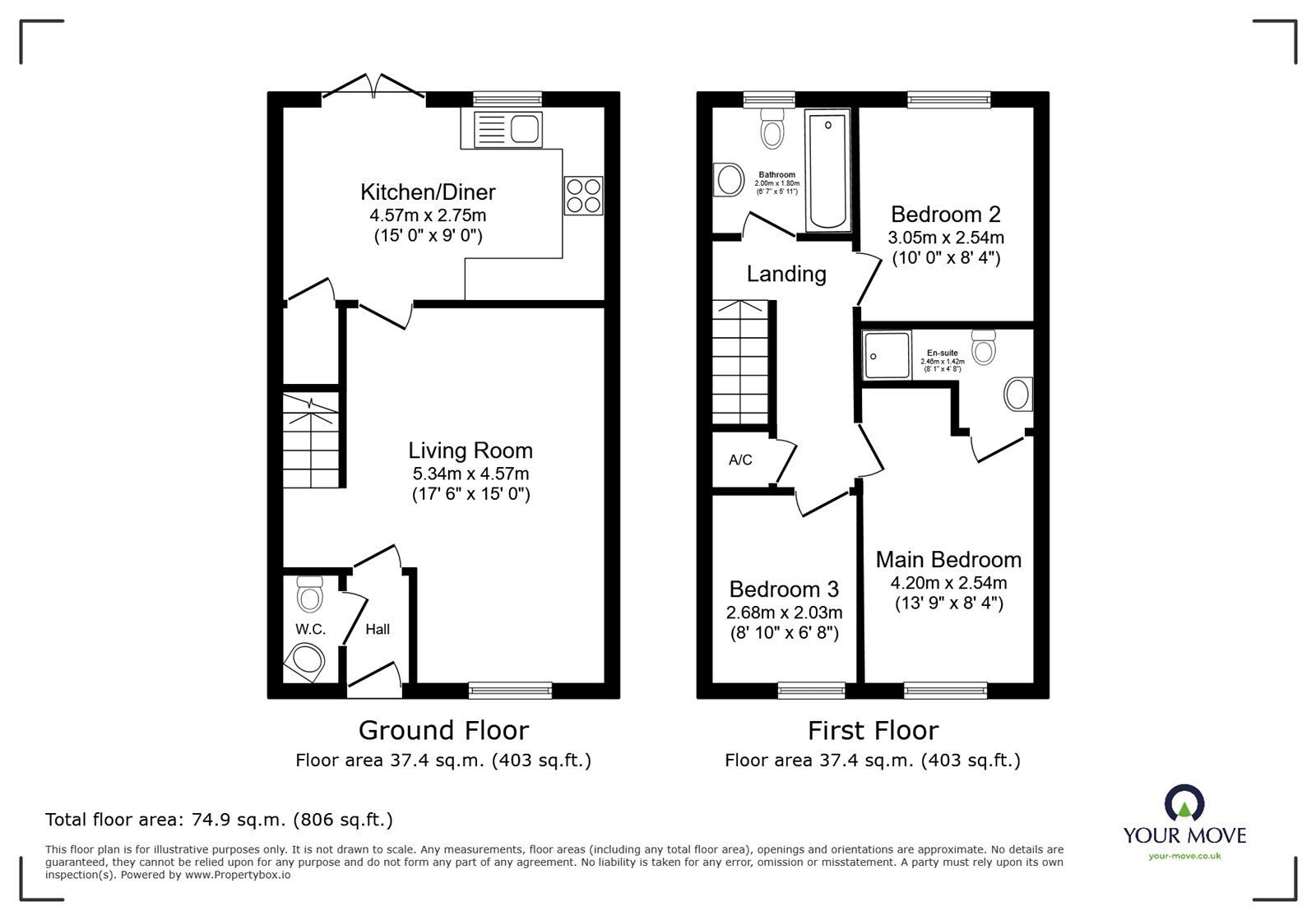 Floorplan of 3 bedroom End Terrace House for sale, Coopers Meadow, Keresley End, Warwickshire, CV7