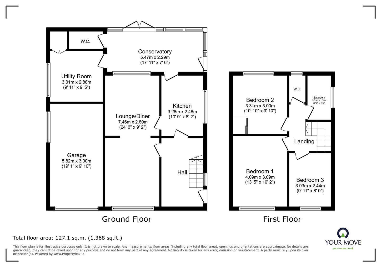 Floorplan of 3 bedroom Detached House for sale, Gallagher Road, Bedworth, Warwickshire, CV12