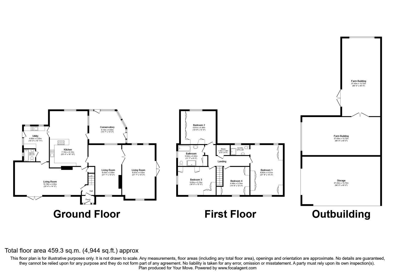 Floorplan of 4 bedroom Detached House for sale, Lutterworth Road, Burton Hastings, Warwickshire, CV11