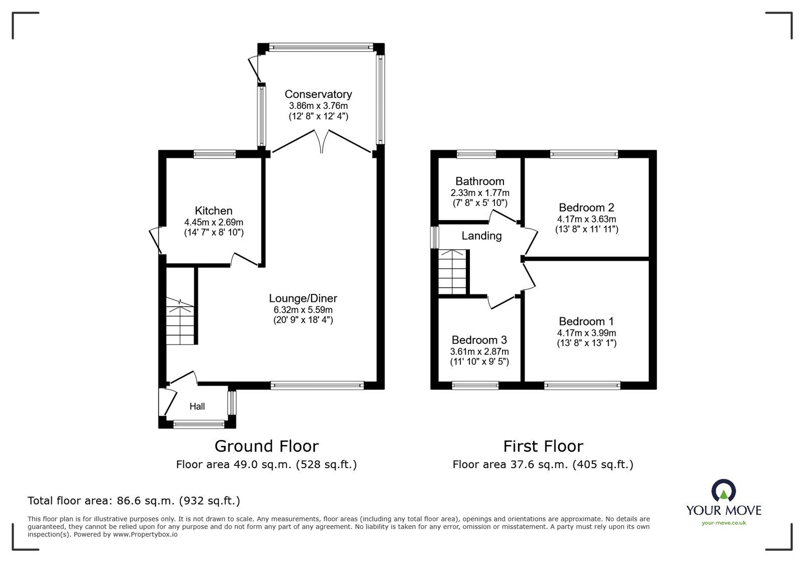 Floorplan of 3 bedroom Semi Detached House for sale, Thorney Road, Coventry, West Midlands, CV2