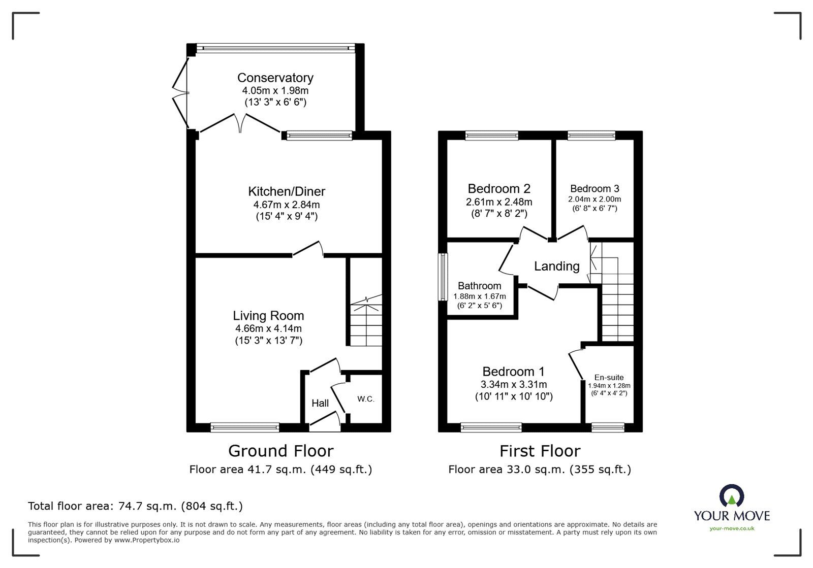 Floorplan of 3 bedroom Semi Detached House for sale, Pebblebrook Way, Bedworth, Warwickshire, CV12