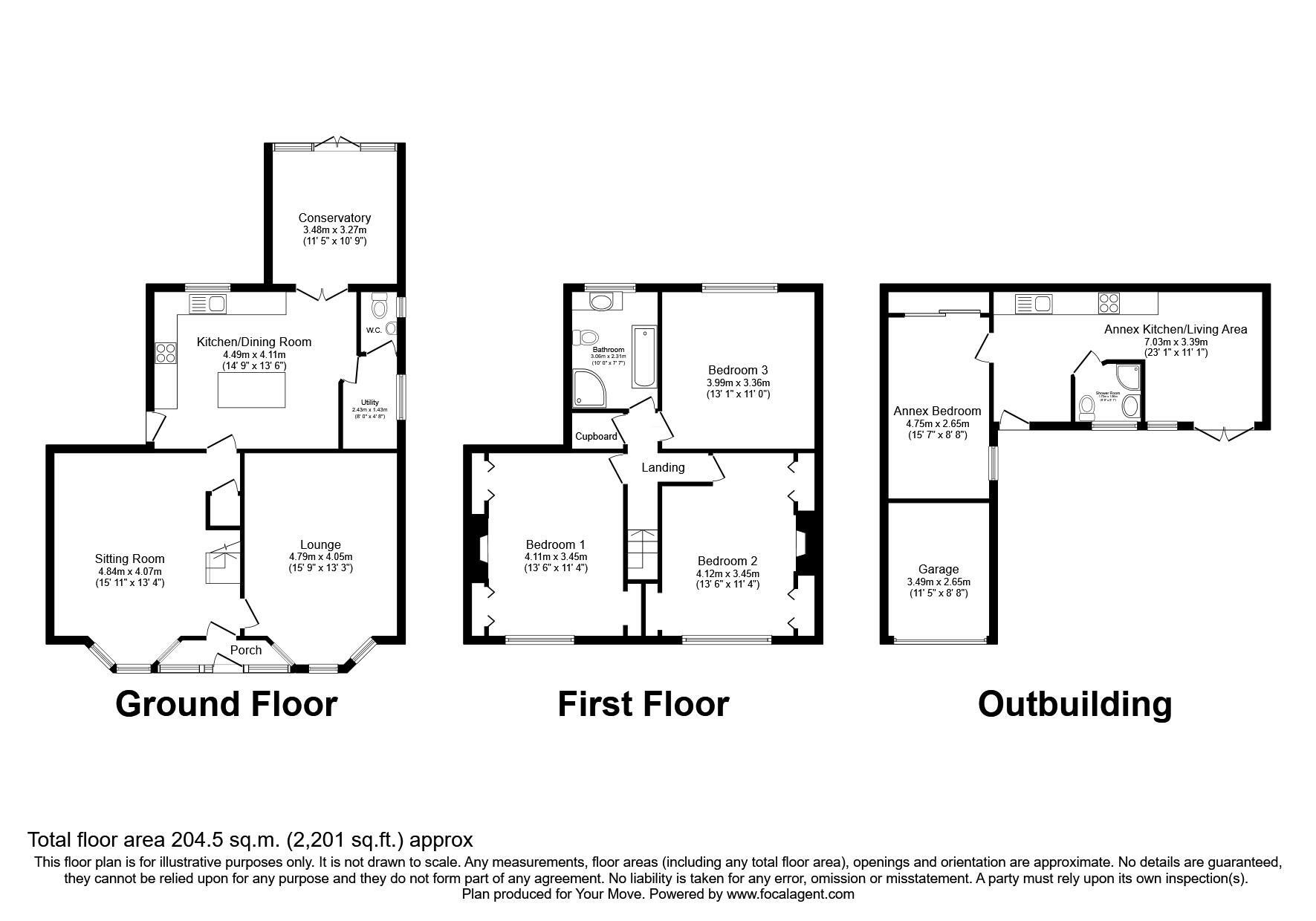Floorplan of 3 bedroom Detached House for sale, Rugby Road, Bulkington, Warwickshire, CV12