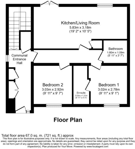 Floorplan of 2 bedroom Flat for sale, Owens Road, Coventry, West Midlands, CV6