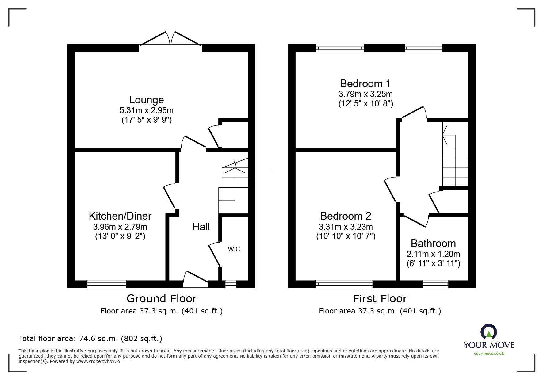 Floorplan of 2 bedroom Semi Detached House for sale, Sundridge Avenue, Longford, Warwickshire, CV6