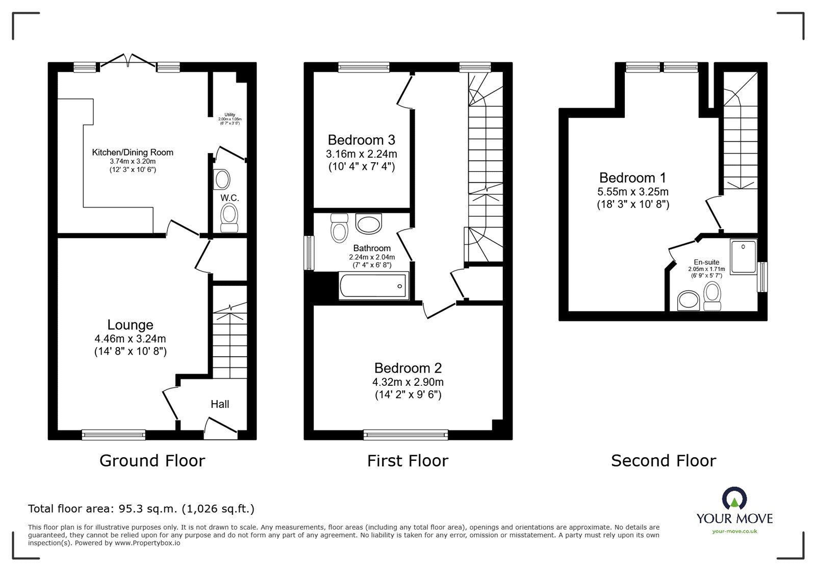 Floorplan of 3 bedroom Semi Detached House for sale, Broadbent Close, Ash Green, Warwickshire, CV7