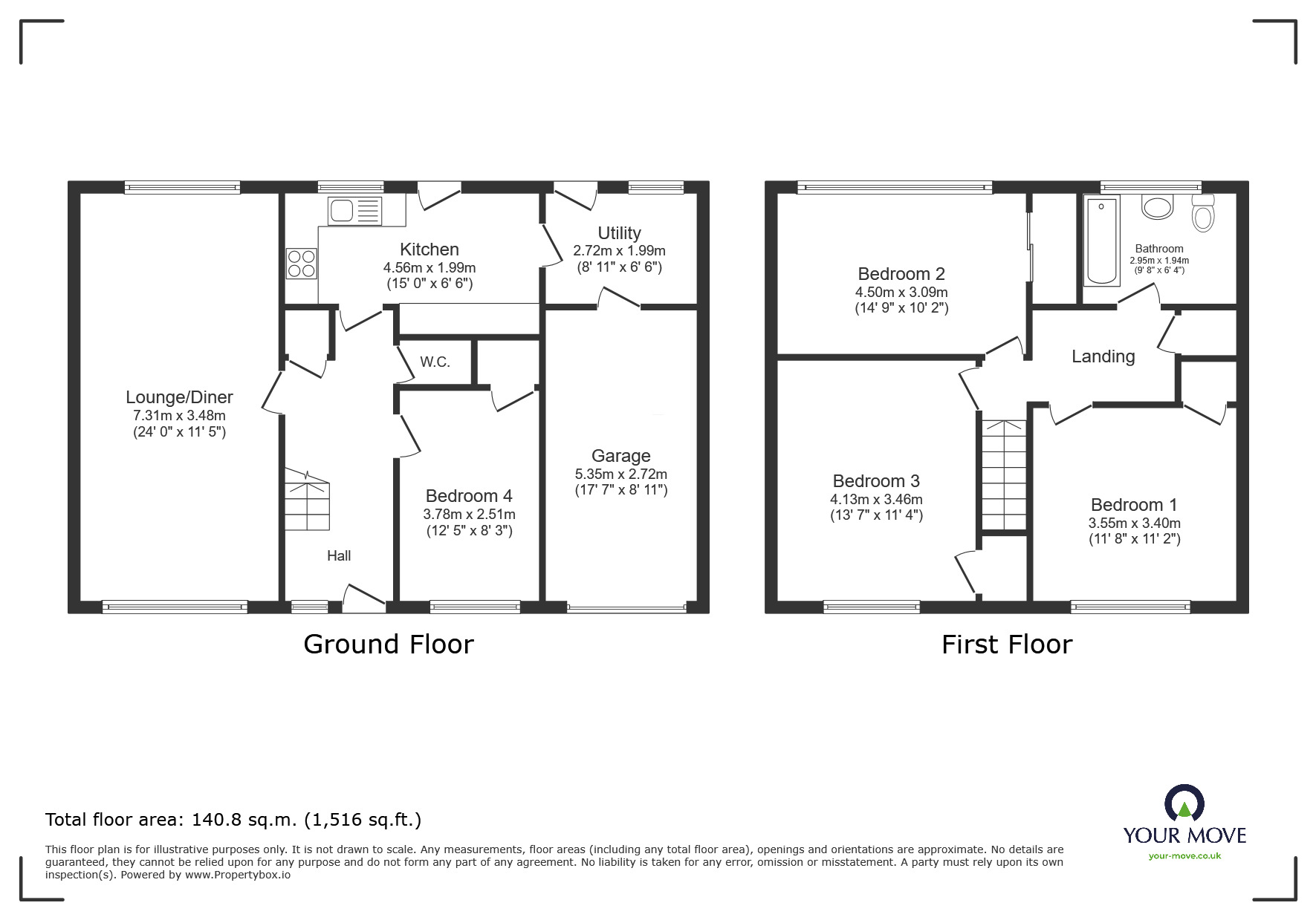 Floorplan of 4 bedroom Detached House to rent, Woodway Lane, Coventry, West Midlands, CV2