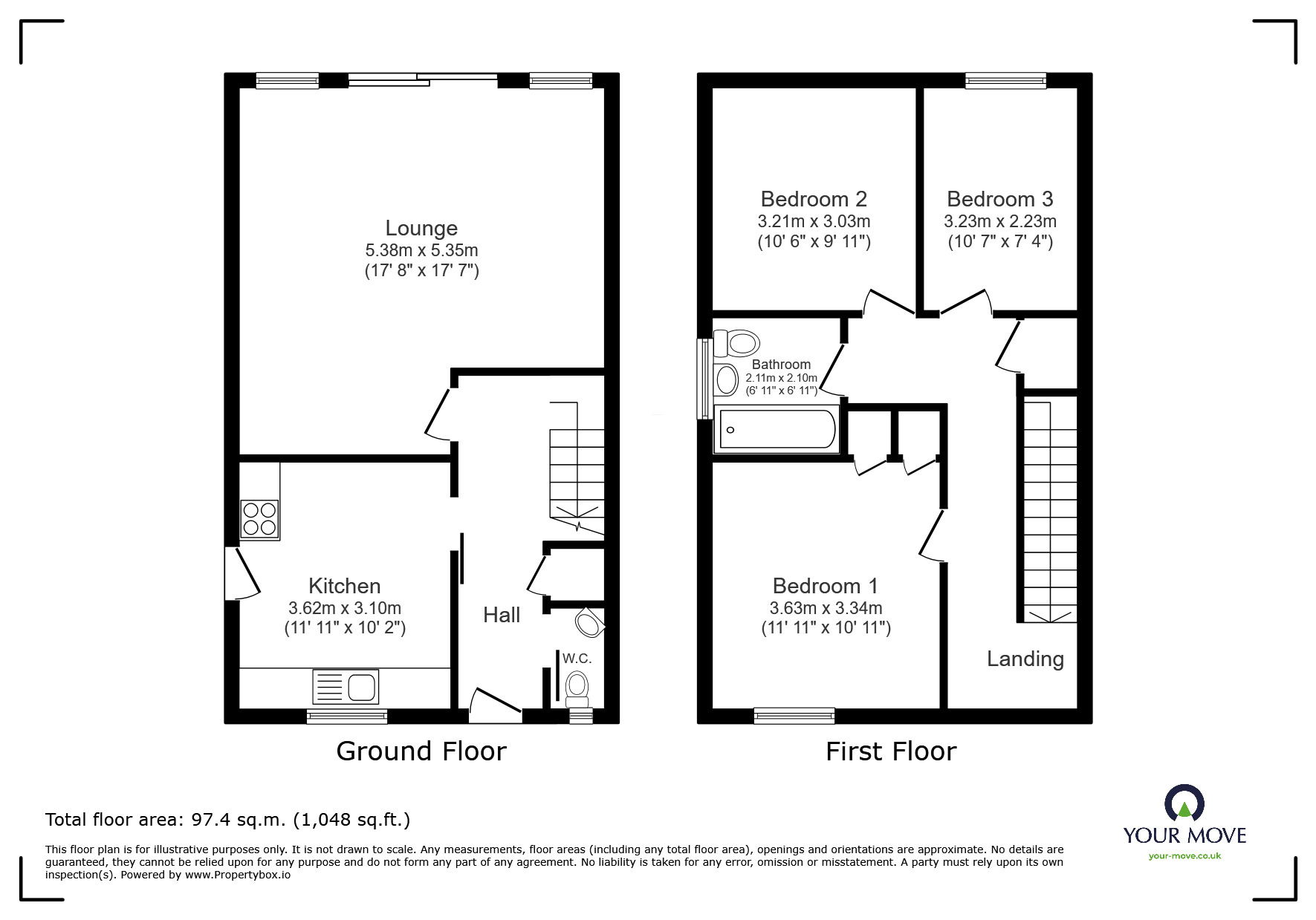 Floorplan of 3 bedroom Semi Detached House to rent, Arden Road, Bulkington, Warwickshire, CV12