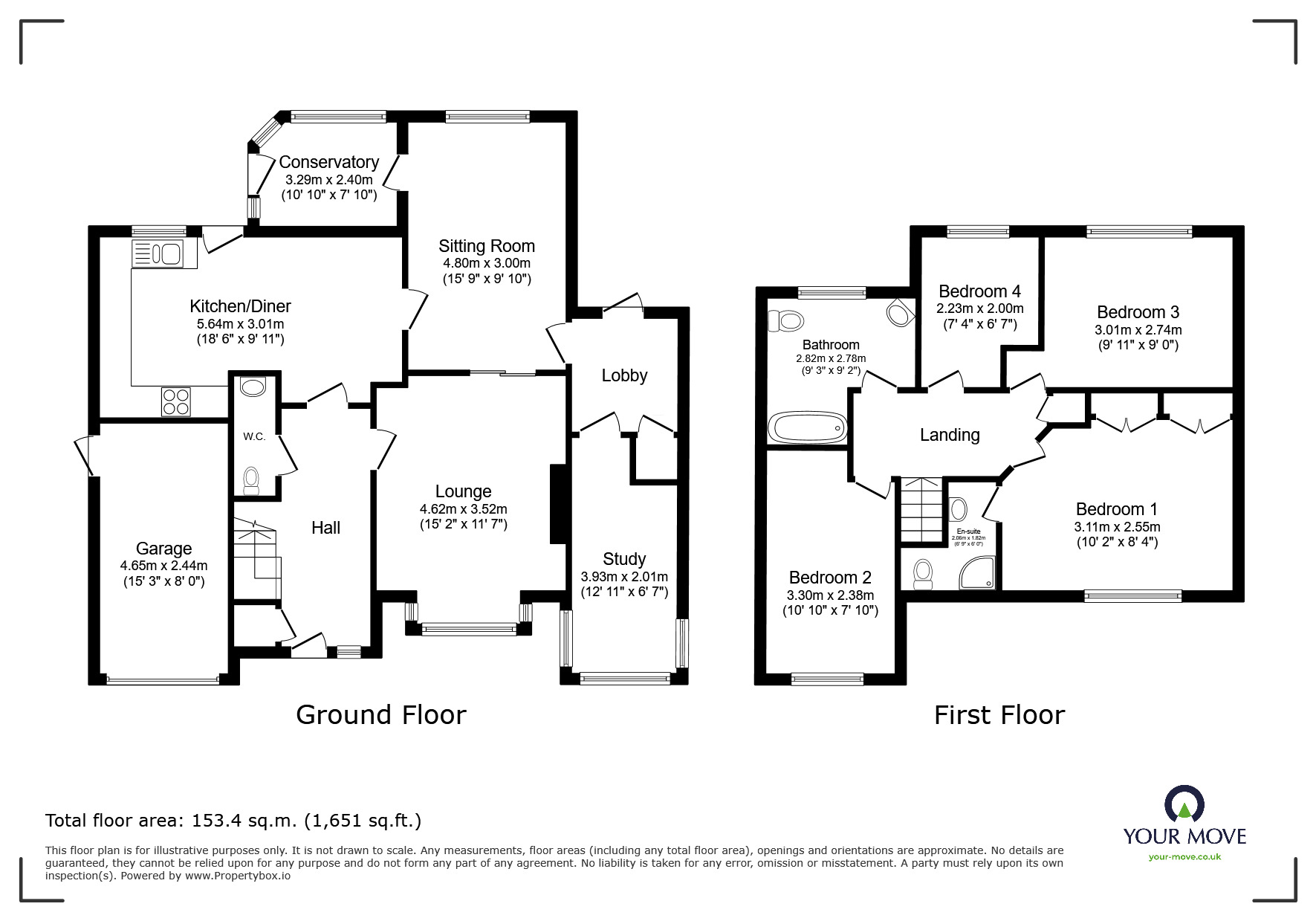 Floorplan of 4 bedroom Detached House for sale, Cheltenham Close, Bedworth, Warwickshire, CV12