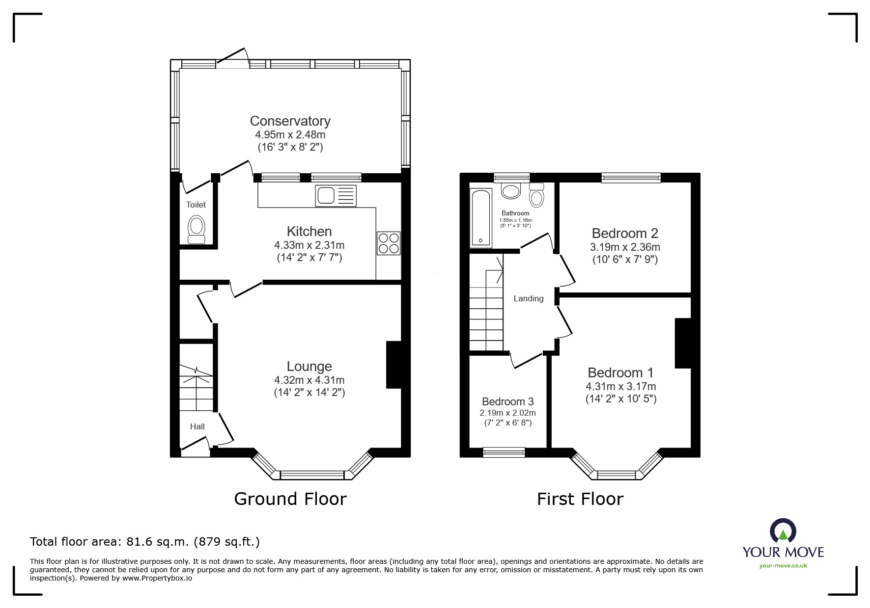 Floorplan of 3 bedroom End Terrace House to rent, Thomas Lane Street, Coventry, West Midlands, CV6