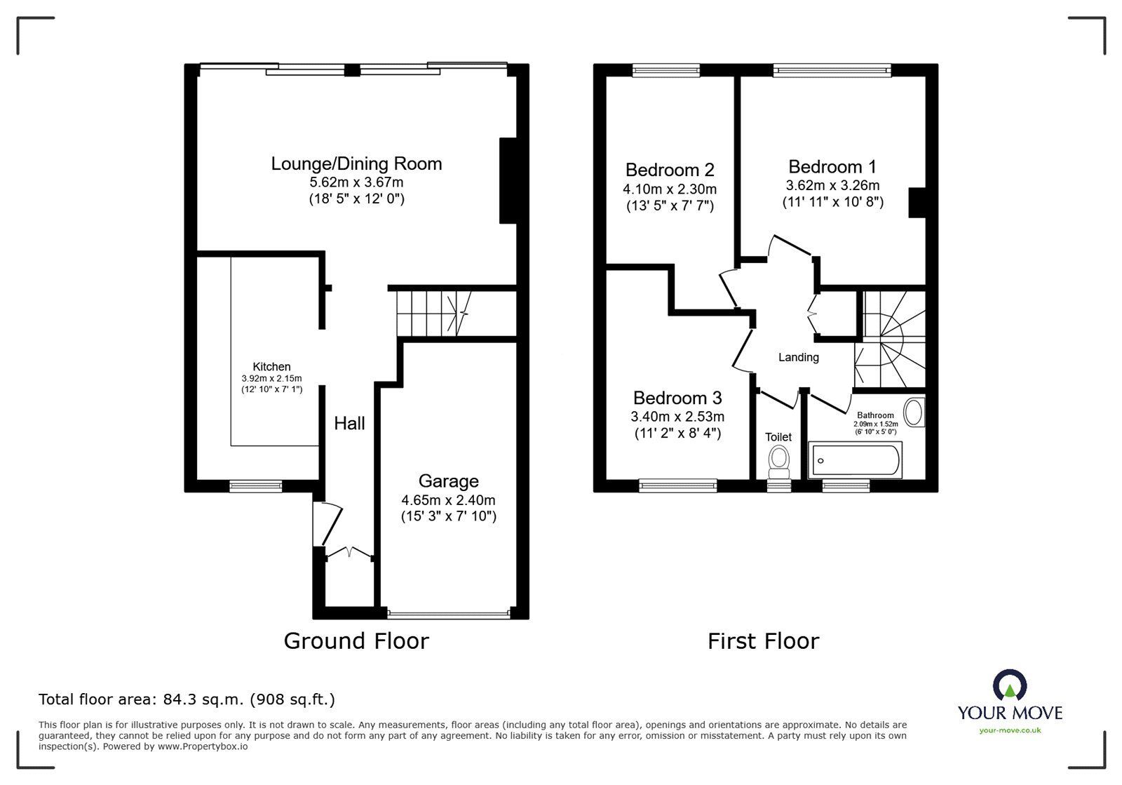 Floorplan of 3 bedroom Mid Terrace House for sale, Trenance Road, Exhall, Warwickshire, CV7