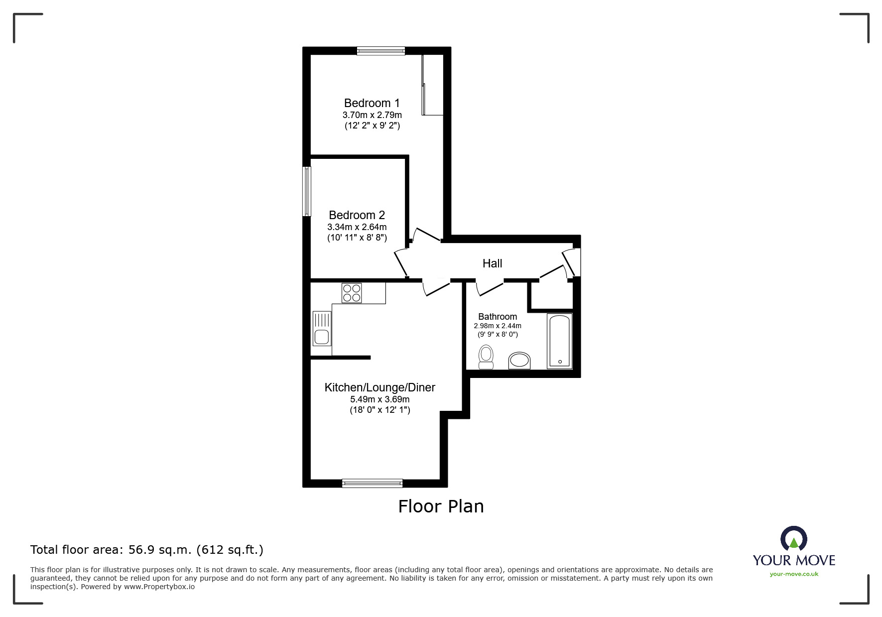 Floorplan of 2 bedroom Flat to rent, Shakespeare Street, Coventry, West Midlands, CV2