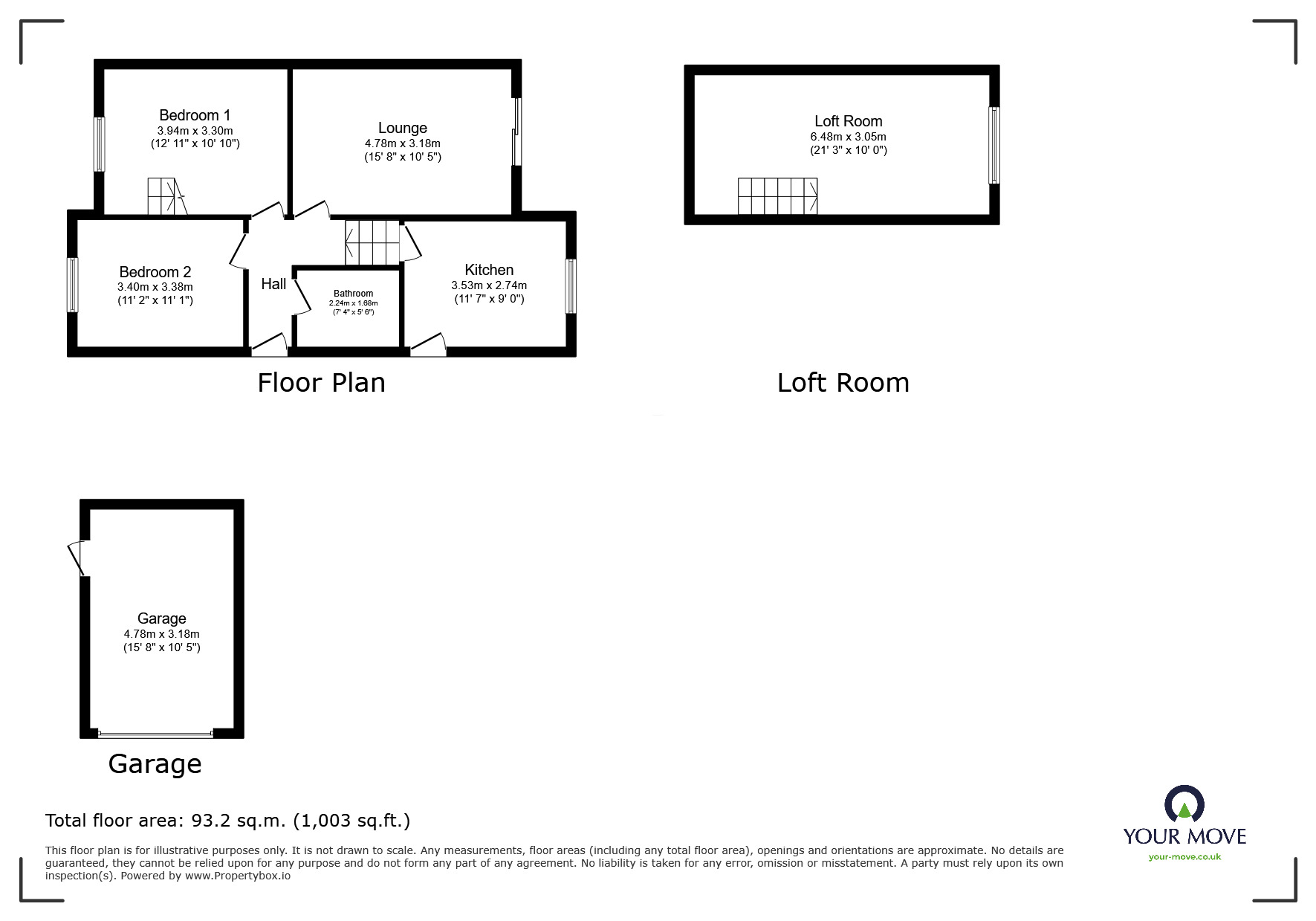 Floorplan of 2 bedroom Detached House for sale, Villa Close, Bulkington, Warwickshire, CV12