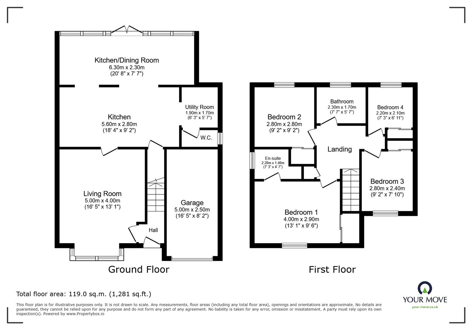 Floorplan of 4 bedroom Detached House for sale, Tintern Way, Bedworth, Warwickshire, CV12