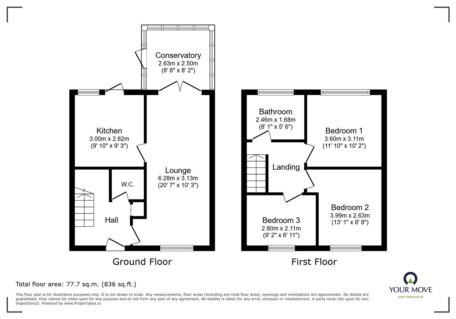 Floorplan of 3 bedroom Semi Detached House for sale, Mavor Drive, Bedworth, Warwickshire, CV12
