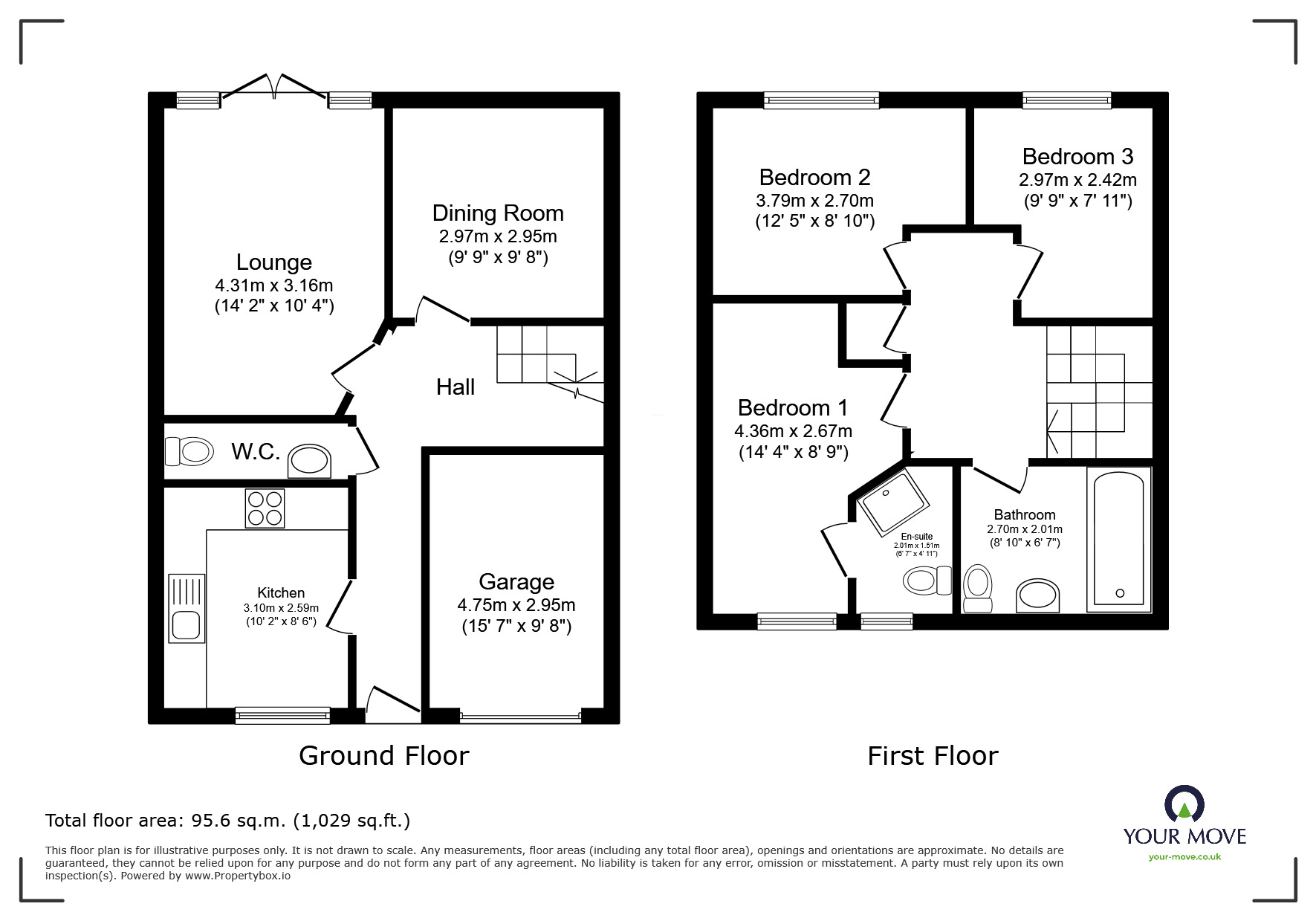 Floorplan of 3 bedroom Detached House to rent, Cherry Tree Drive, Coventry, West Midlands, CV4