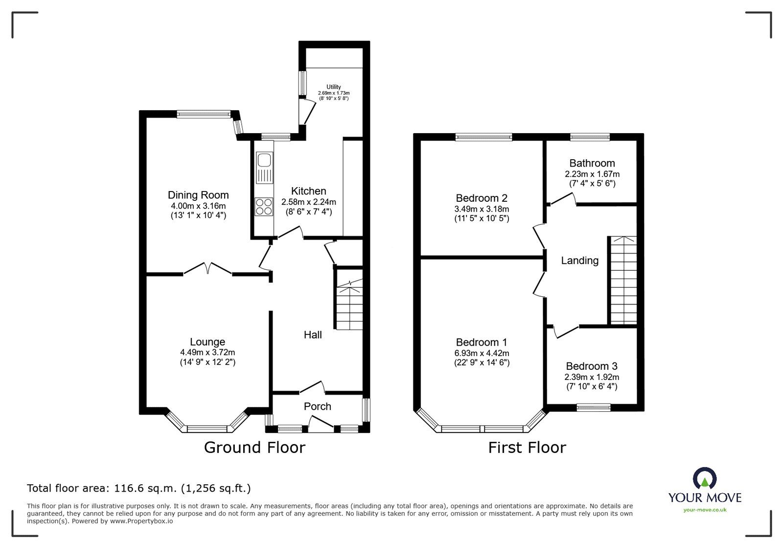 Floorplan of 3 bedroom End Terrace House for sale, Seneschal Road, Coventry, West Midlands, CV3