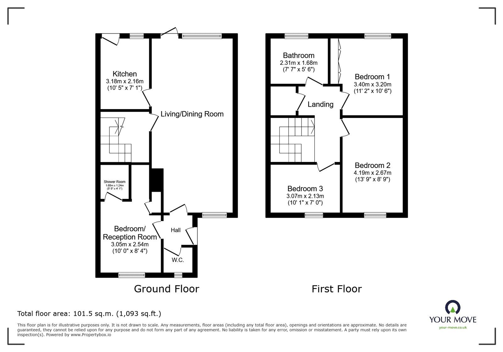 Floorplan of 3 bedroom Semi Detached House for sale, Cedars Road, Exhall, Warwickshire, CV7