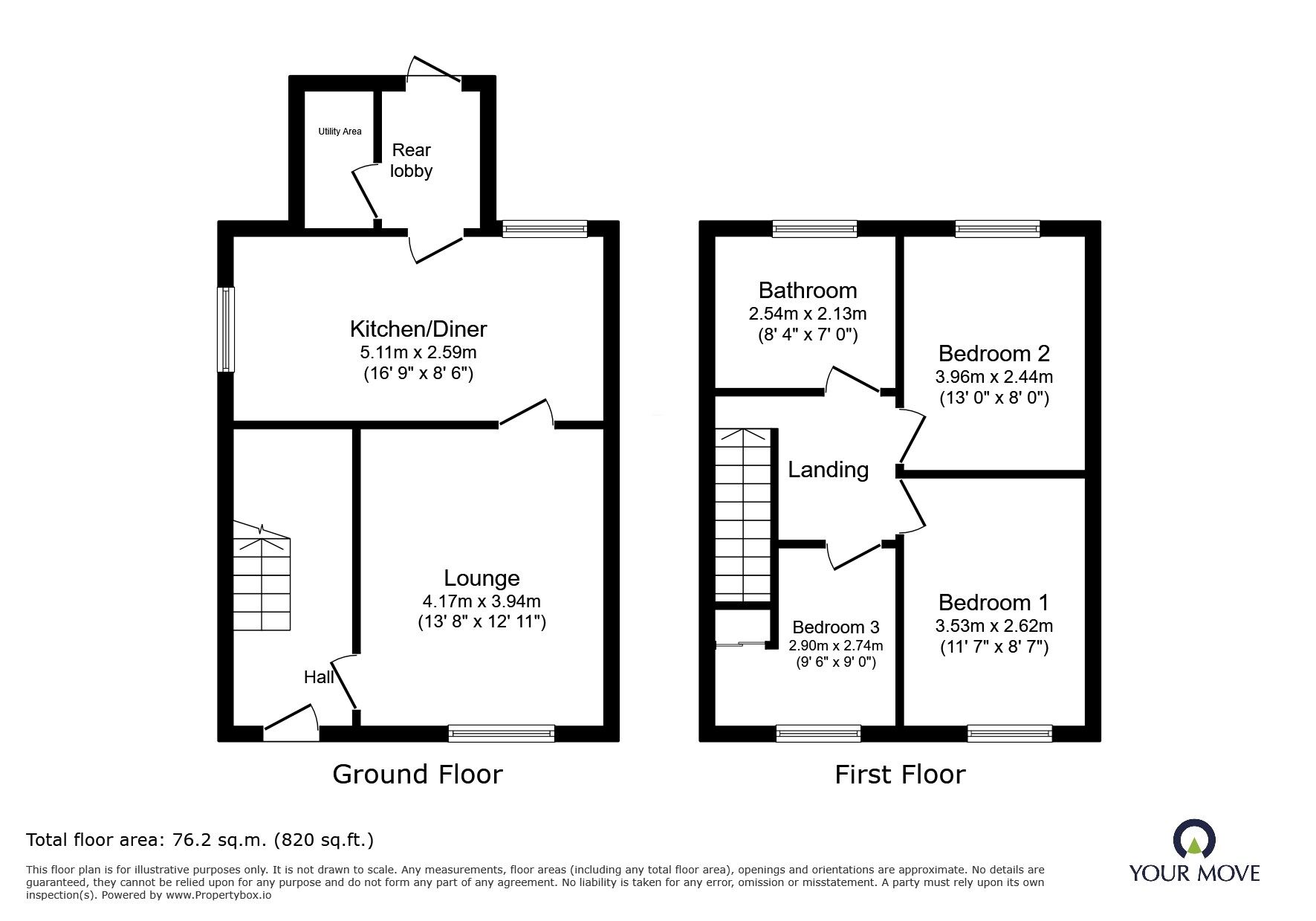 Floorplan of 3 bedroom Semi Detached House for sale, Alexander Road, Bedworth, Warwickshire, CV12