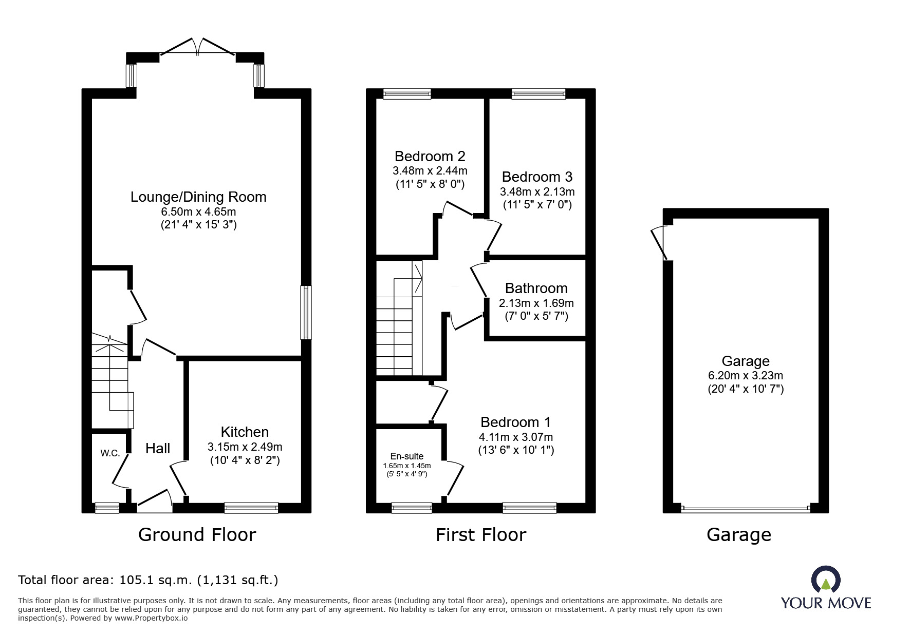 Floorplan of 3 bedroom Semi Detached House for sale, Lilah Way, Bedworth, Warwickshire, CV12