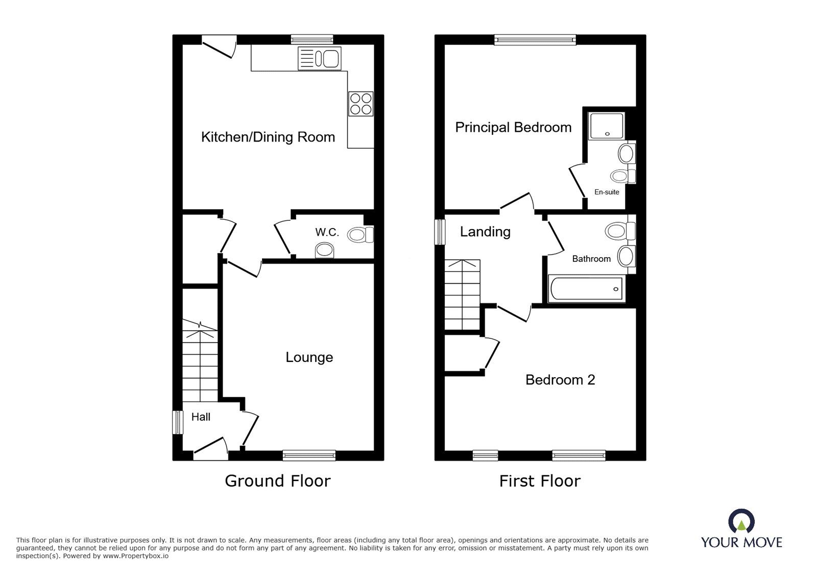 Floorplan of 2 bedroom End Terrace House for sale, Leyland Road, Bulkington, Warwickshire, CV12