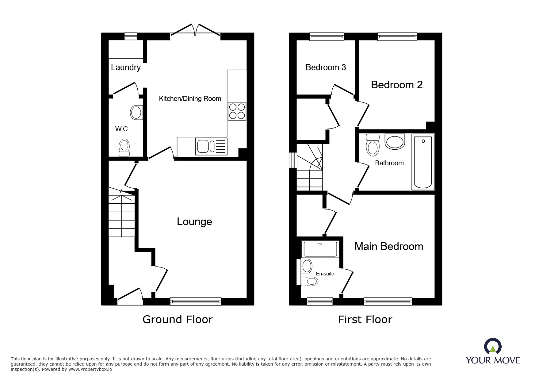 Floorplan of 3 bedroom Semi Detached House for sale, Leyland Road, Bulkington, Warwickshire, CV12