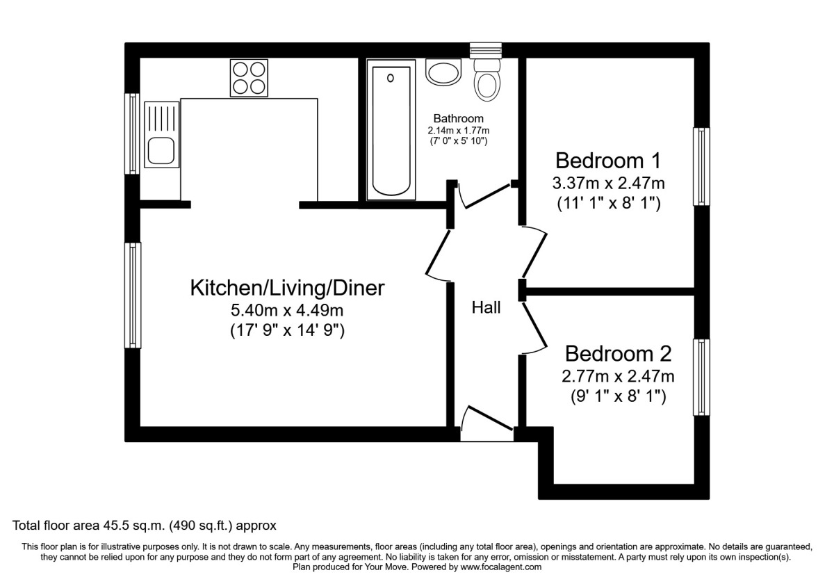 Floorplan of 2 bedroom  Flat to rent, Mayplace Road East, Bexleyheath, Kent, DA7
