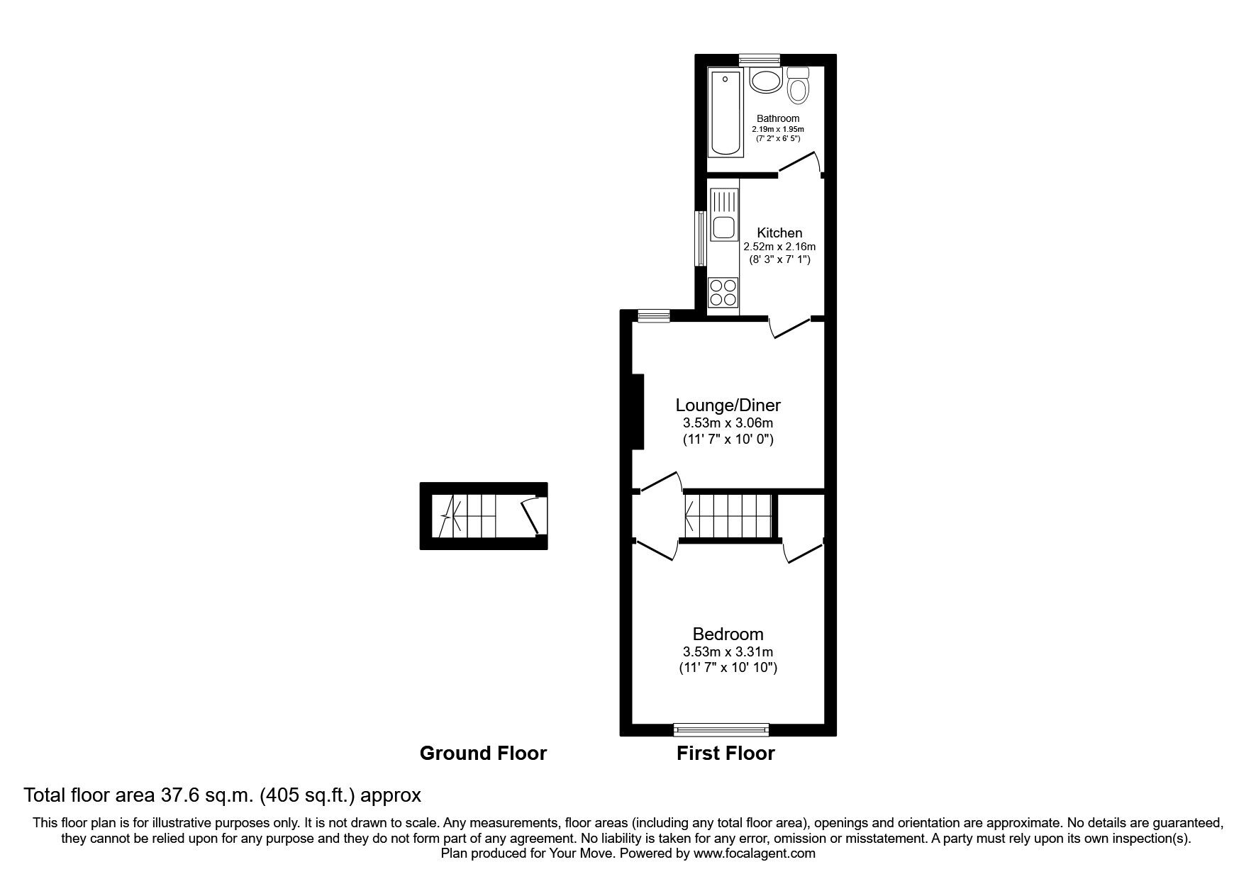 Floorplan of 1 bedroom Flat to rent, Lion Road, Bexleyheath, DA6
