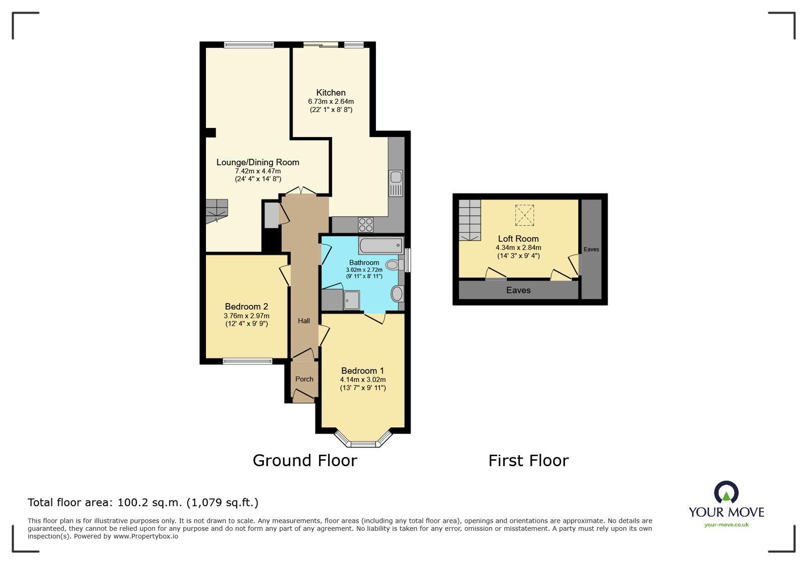 Floorplan of 2 bedroom Semi Detached Bungalow for sale, King Harolds Way, Bexleyheath, DA7