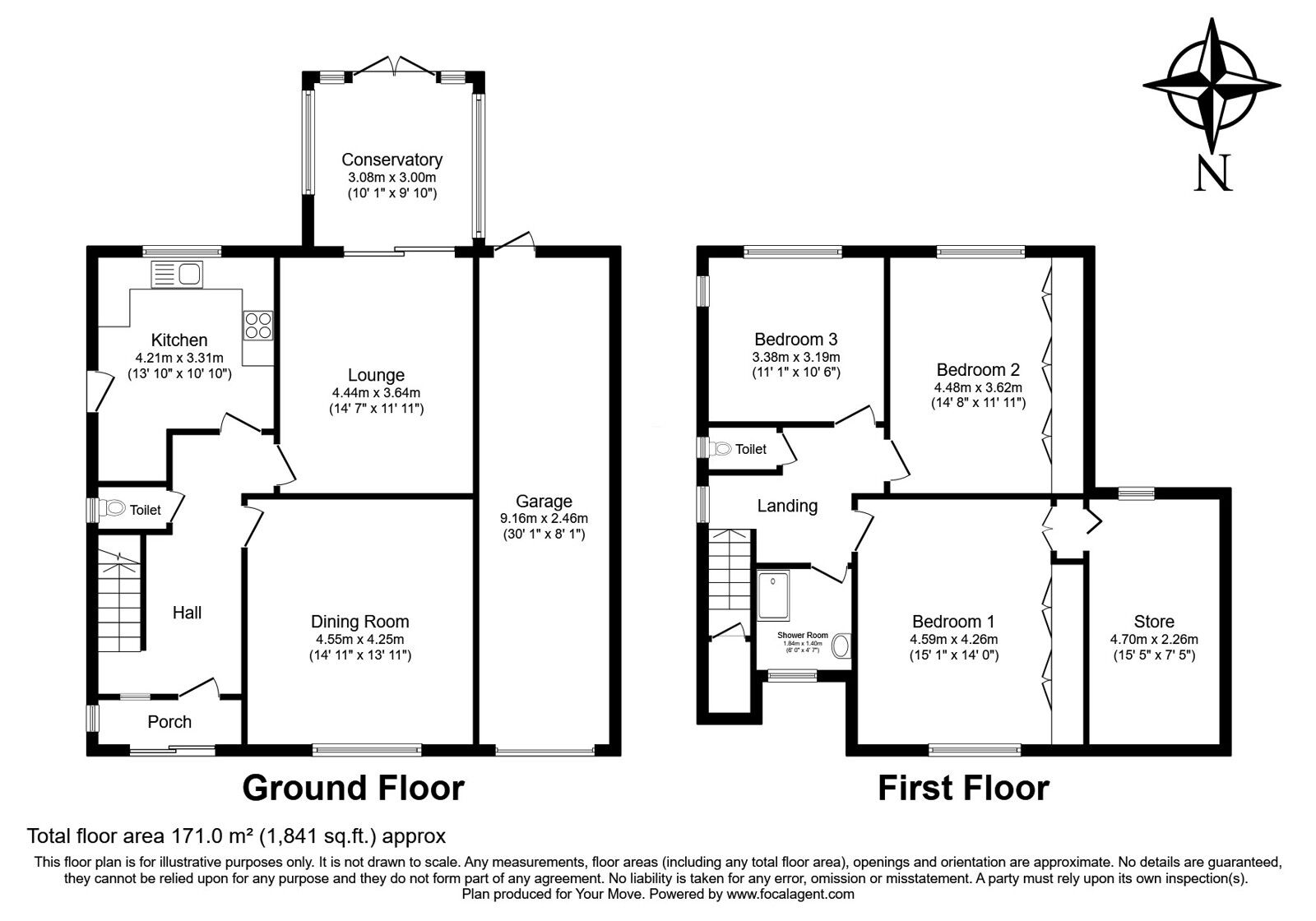 Floorplan of 3 bedroom Detached House for sale, Bean Road, Bexleyheath, DA6