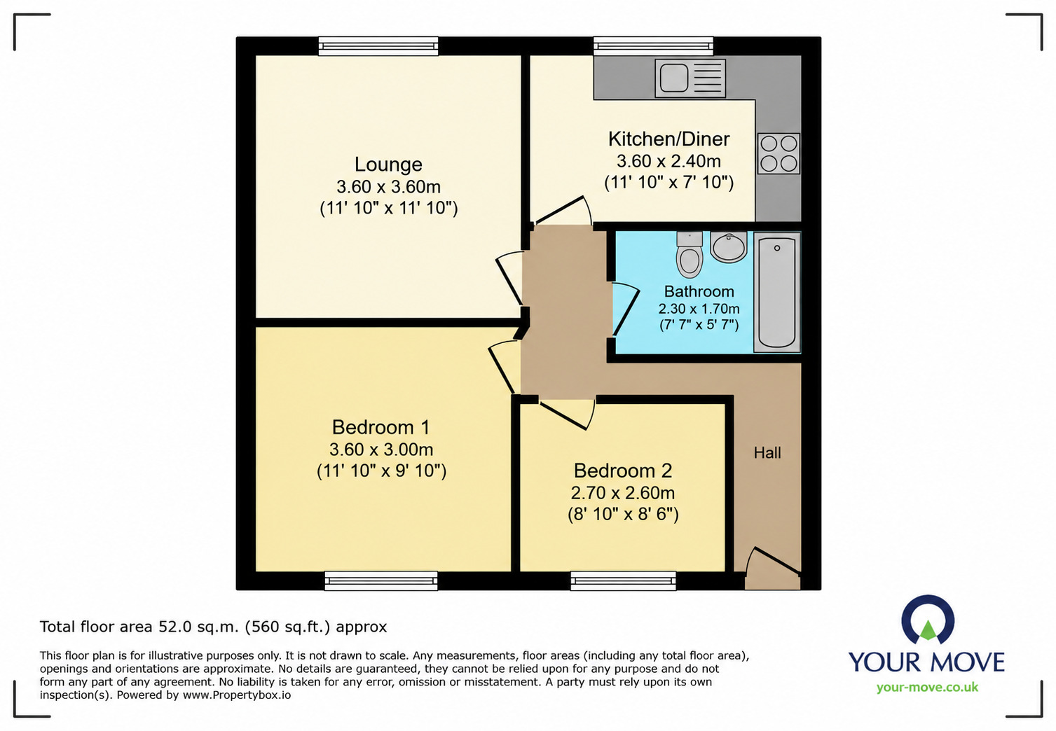 Floorplan of 2 bedroom Flat to rent, Pinnacle Hill, Bexleyheath, DA7